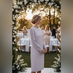 Elegant Lavender Long Sleeve Easter , Wedding, Spring Dress